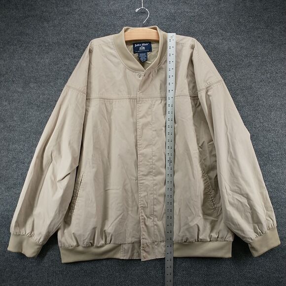 John Blair Men's Full Zip Bomber Jacket Tan 3XLT Long Sleeve Solid Lined - Picture 14 of 16